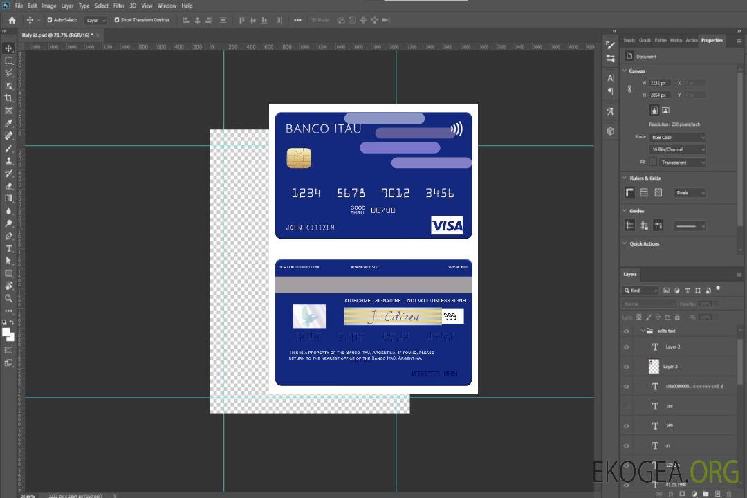 Argentine Banco Itaú Carte visa Argentine template Argentine Banco Itaú Carte visa Argentine template